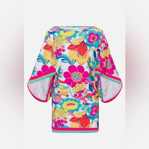 NWT TRINA TURK FONTAIN TUNIC Swim Cover Up Sarong Beach Resort Cruise Dr… - Picture 4 of 12